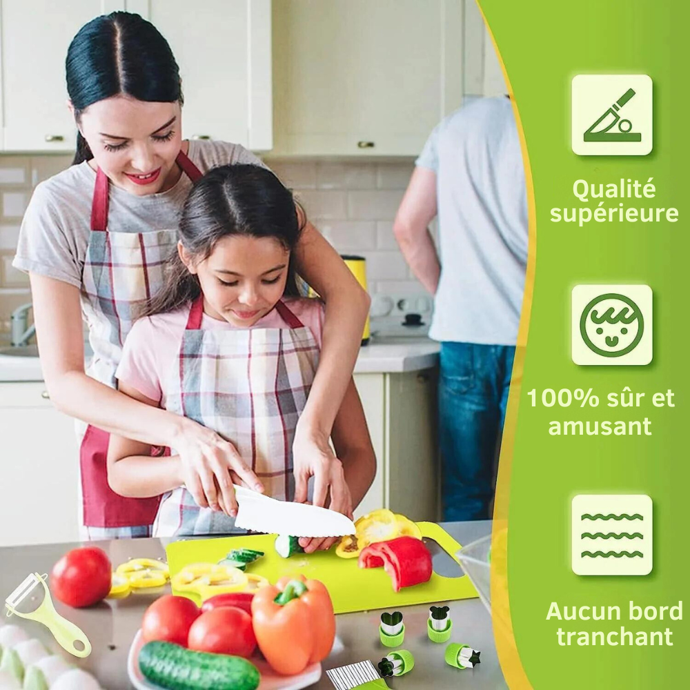 Ustensiles de Cuisine Sécurisés pour Enfants Montessori (12 pièces)