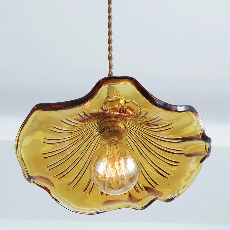 Luminaire Pendentif Hibiscus en Verre Soufflé