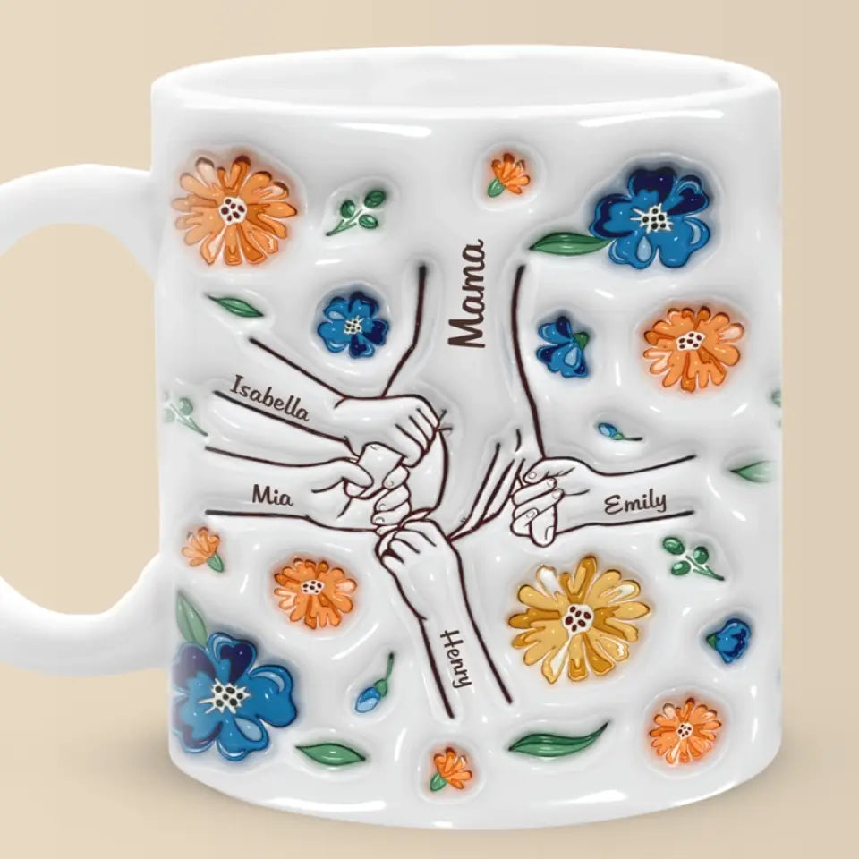 Mug personnalisé effet 3D gonflé famille