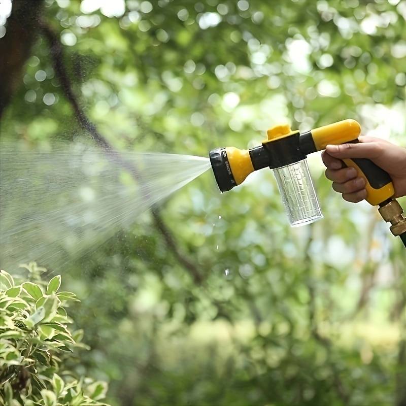 Pistolet à Eau Haute Pression pour Arrosage et Lavage avec Réservoir Intégré