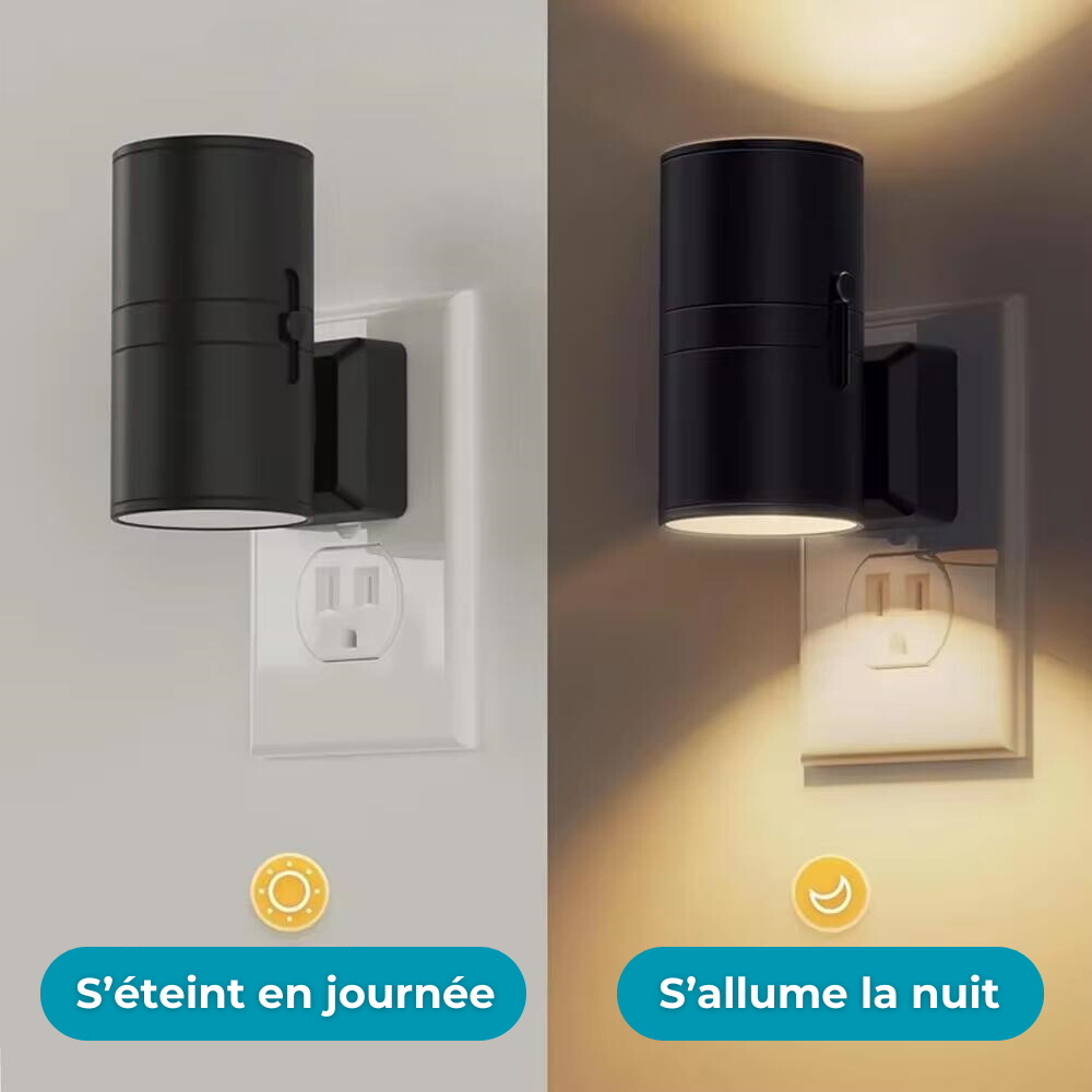 Veilleuse Prise Murale avec Détection de Luminosité et Luminosité Réglable