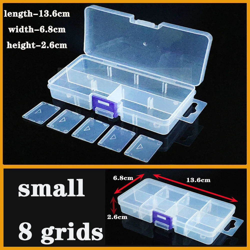 Transparent Plastic box Screw Compartment Box Jewelry Earring Display Case Container Clear Terminal Organizer Tool Storage boxes