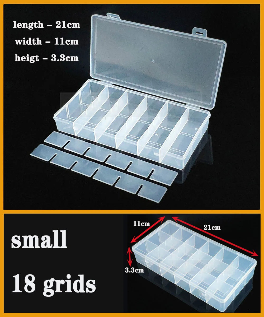 Transparent Plastic box Screw Compartment Box Jewelry Earring Display Case Container Clear Terminal Organizer Tool Storage boxes