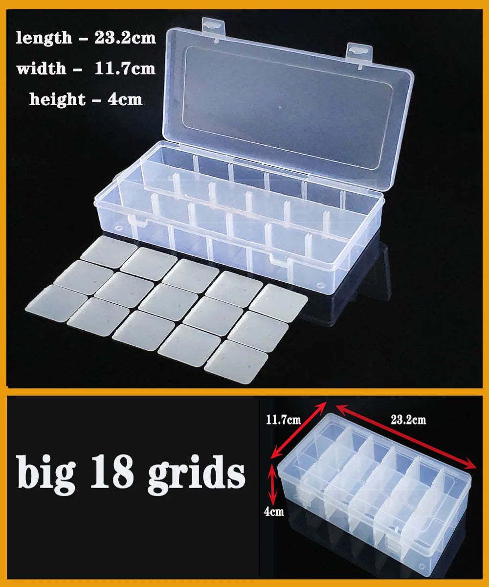 Transparent Plastic box Screw Compartment Box Jewelry Earring Display Case Container Clear Terminal Organizer Tool Storage boxes