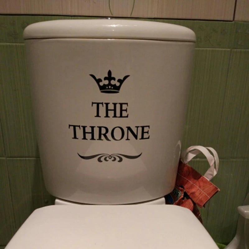 Creative Vinyl THE THRONE Funny Interesting Toilet Wall Sticker Bathroom For Home Decor Decal Poster Background Stickers