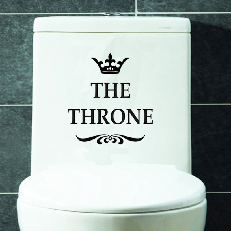 Creative Vinyl THE THRONE Funny Interesting Toilet Wall Sticker Bathroom For Home Decor Decal Poster Background Stickers