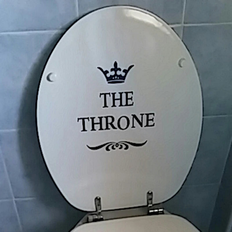 Creative Vinyl THE THRONE Funny Interesting Toilet Wall Sticker Bathroom For Home Decor Decal Poster Background Stickers