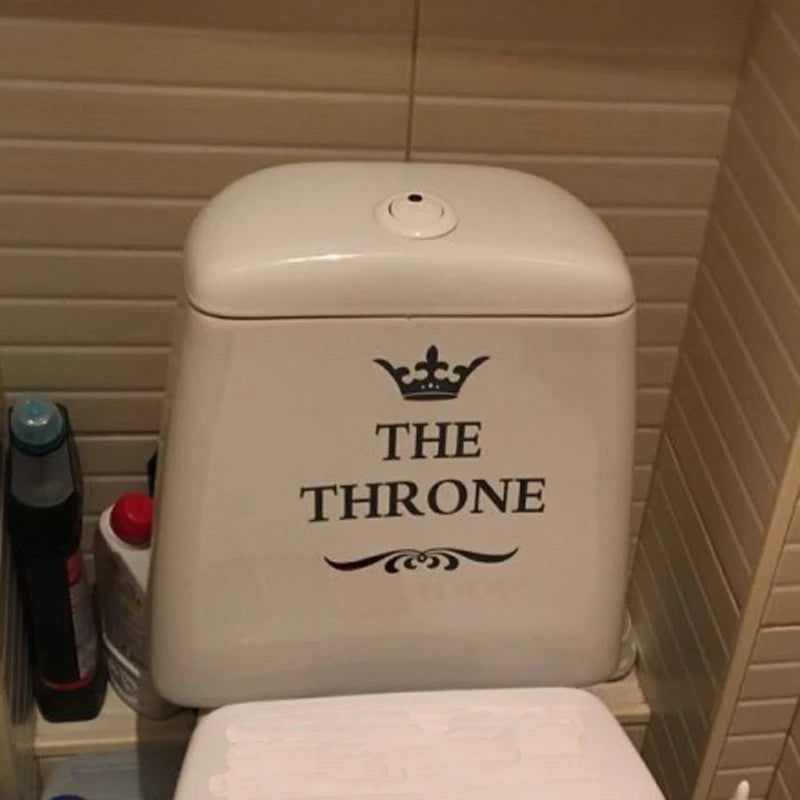 Creative Vinyl THE THRONE Funny Interesting Toilet Wall Sticker Bathroom For Home Decor Decal Poster Background Stickers