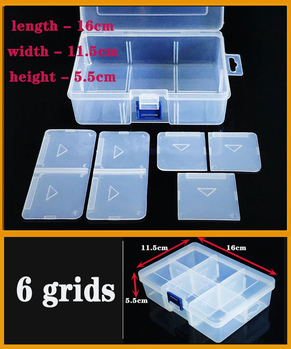 Transparent Plastic box Screw Compartment Box Jewelry Earring Display Case Container Clear Terminal Organizer Tool Storage boxes