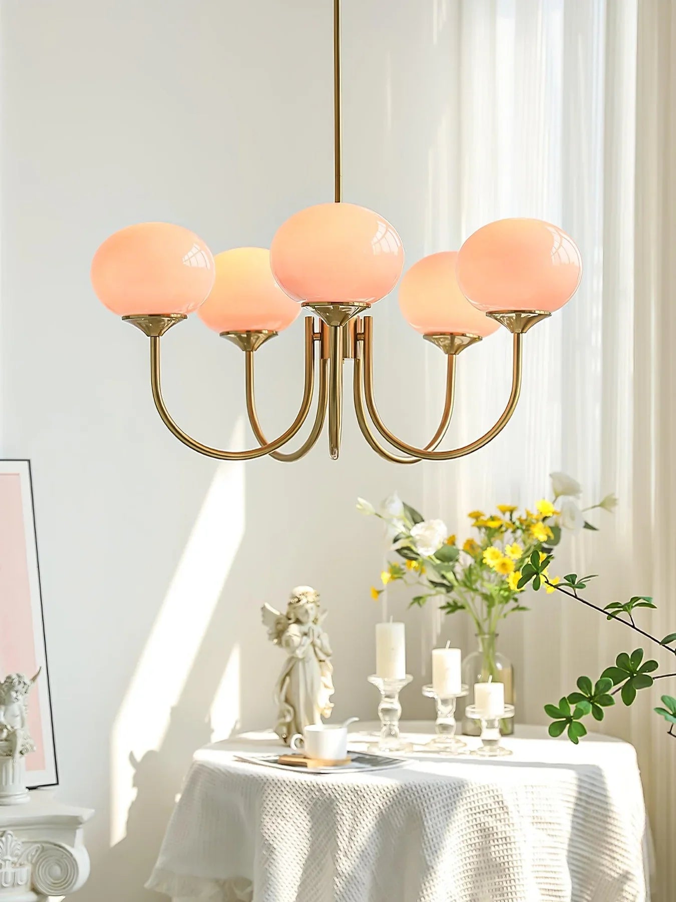 Lustre Macaron Design – L'Élégance Florale Suspendue