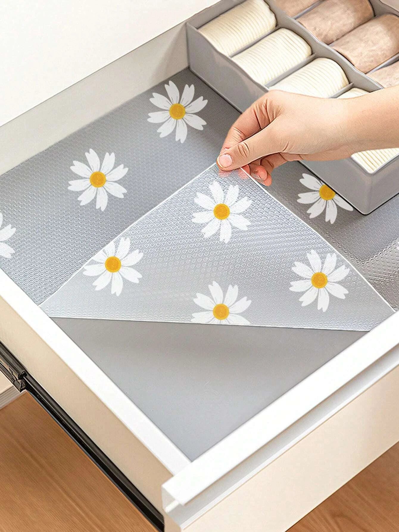 1 Roll  Shelf Liner For Kitchen Cabinets EVA Waterproof Fridge Pad Cupboard Mat Easy Placemats Non-Adhesive Drawer Liner