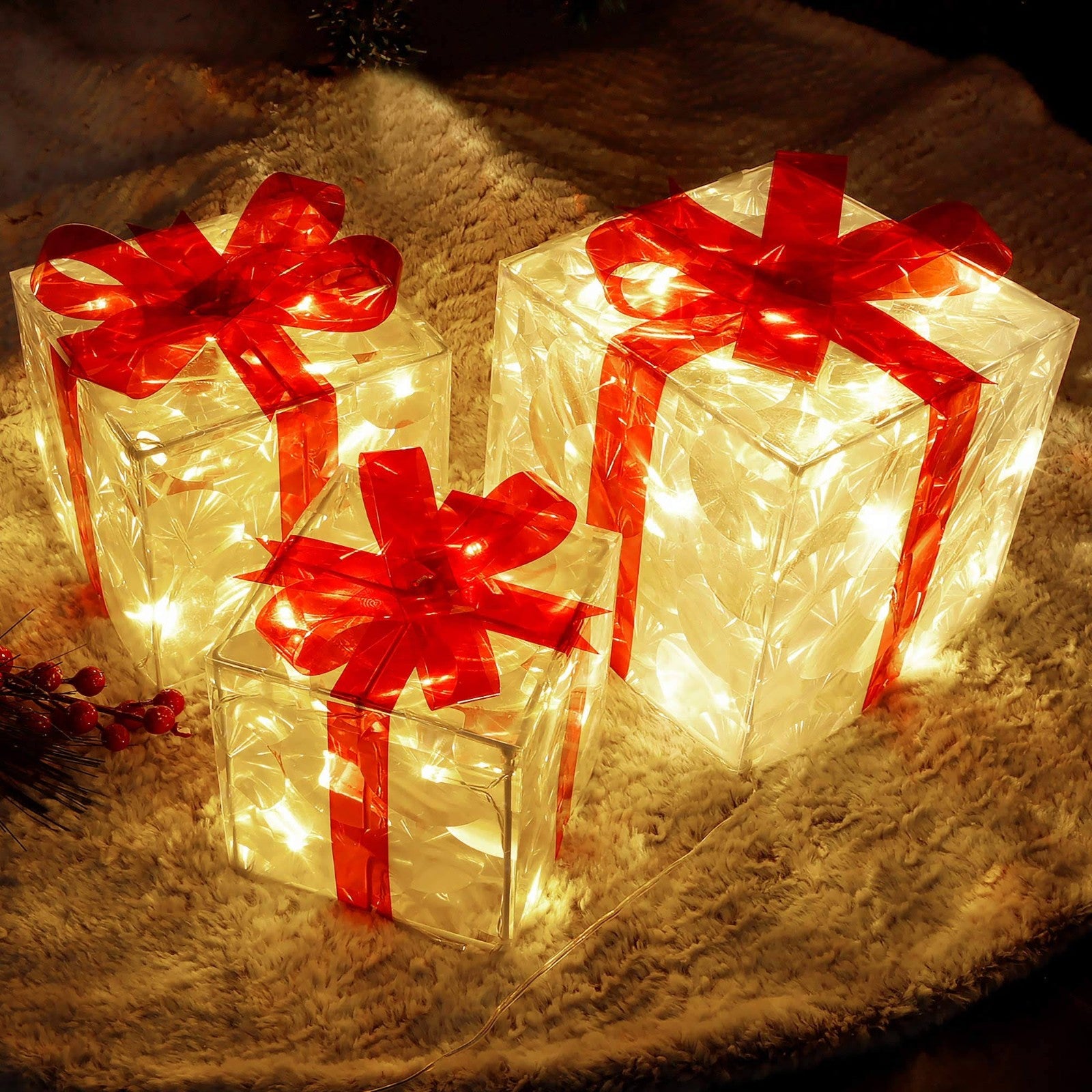 Boîte Cadeau Lumineuse Noël et Nouvel An