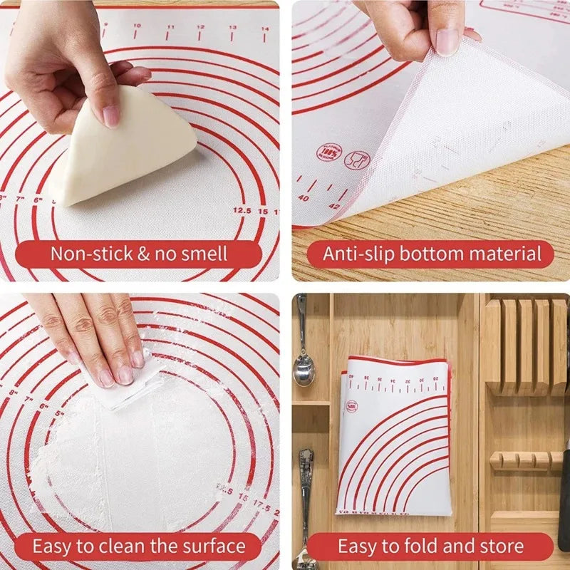 Tapis de Pâtisserie en Silicone Antiadhésif – Tapis de Pétrissage et de Cuisson