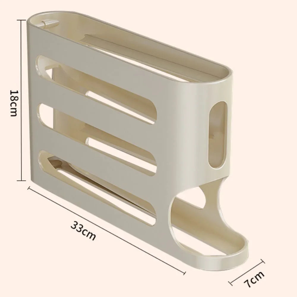 Boîte de Rangement pour Œufs à Roulement Automatique – Organisateur d’Œufs à 4 Niveaux pour Réfrigérateur