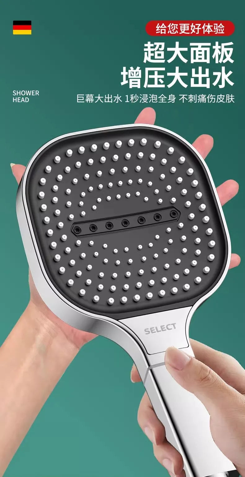 New 13CM Large Panel 3 Modes Shower Head High Pressure Water Massage Shower Head With Filter Element Bathroom Accessories