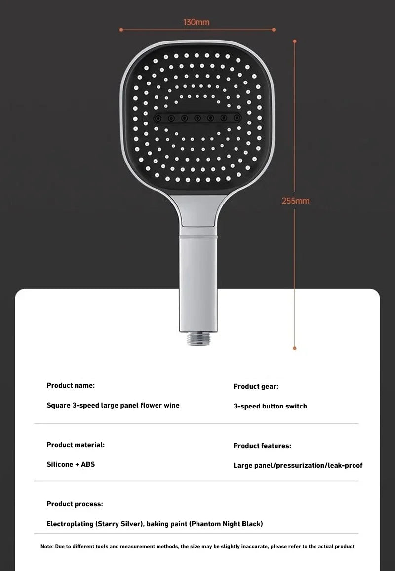 Xiaomi 13cm Large Panel 3Modes Adjustable Home Shower Head  High Pressure Massage ShowerHead Filter Element Bathroom Accessories