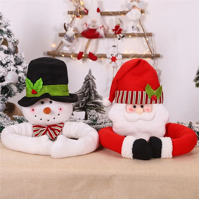 Peluche Père Noël & Bonhomme de Neige