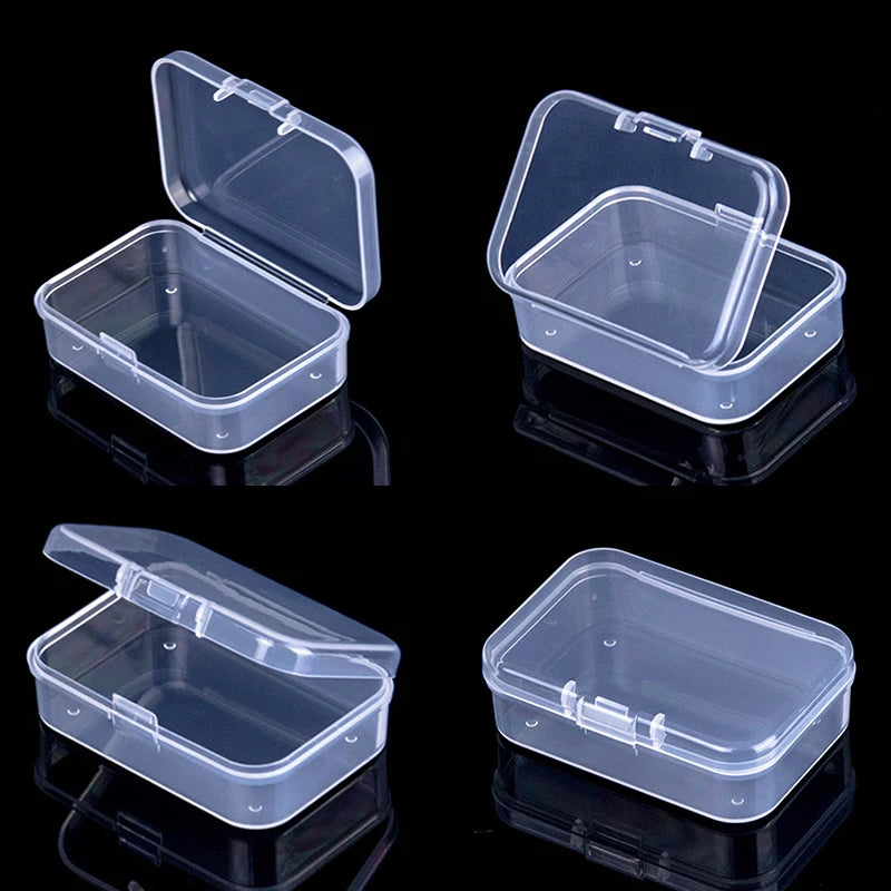 Mini Plastic Box Rectangular Box Translucent Box Packing Box Storage Box Dustproof Solid Strong Jewelry Storage Case Container