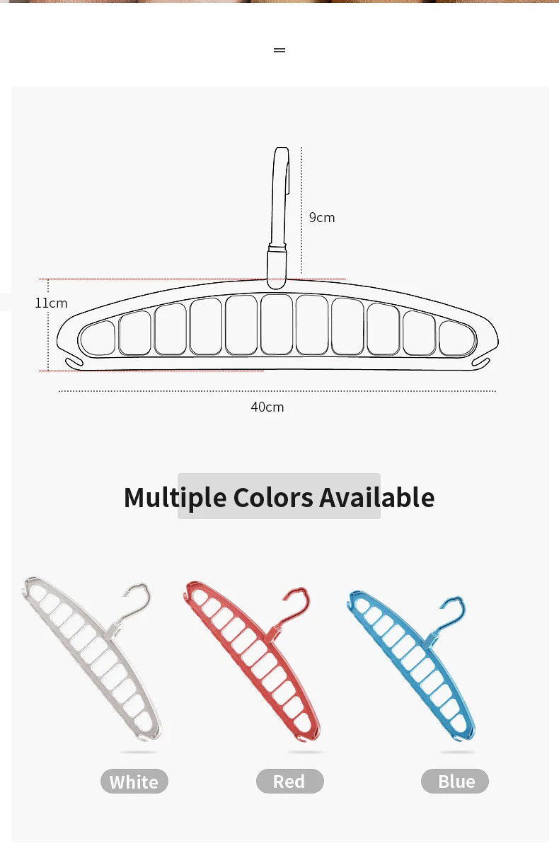 New Clothes Hanger Closet Organizer Space Saving Hanger Multi-port Clothing Rack Plastic Scarf Storage hangers for clothes