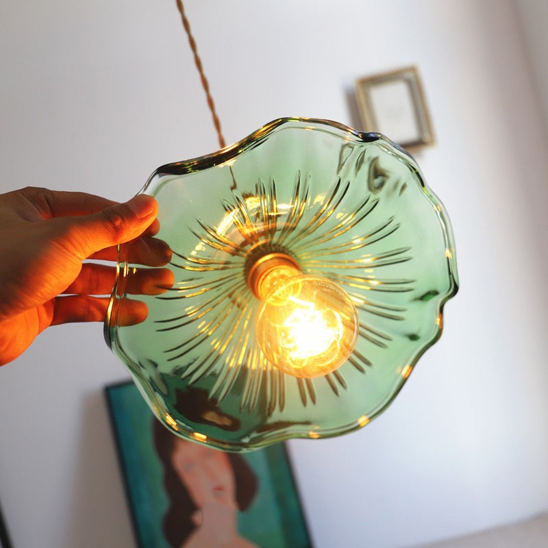 Luminaire Pendentif Hibiscus en Verre Soufflé