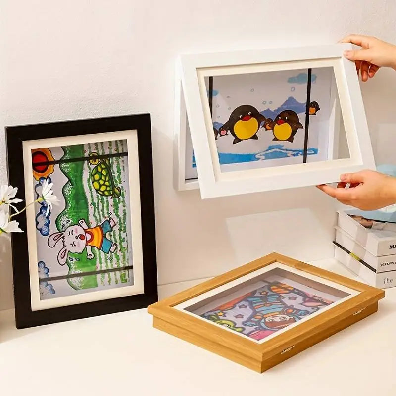 Cadre Dessins Magique & Magnétique en Bois pour Petits Artistes