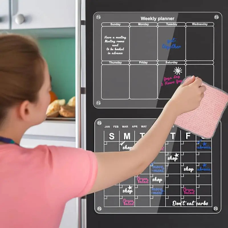 Calendrier Magnétique Planificateur Mois et Semaine en Acrylique