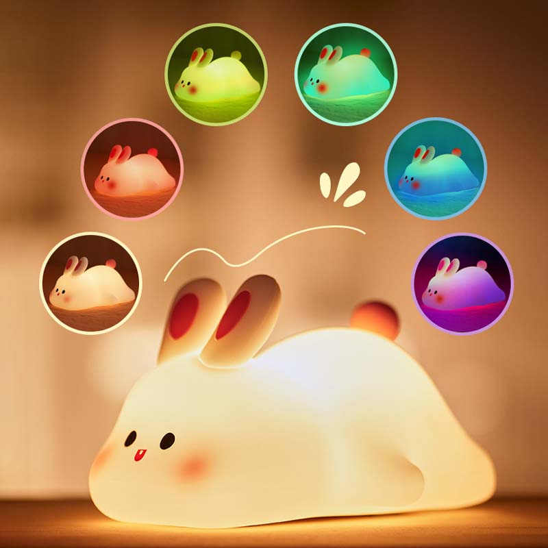 Veilleuse Lapin en Silicone : Douceur et Sécurité Nocturne