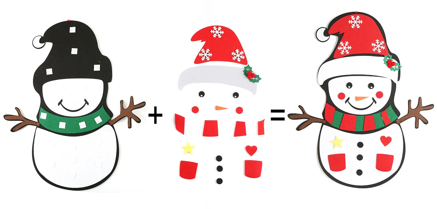 Bonhomme de neige en feutre Montessori DIY pour sapin de Noël