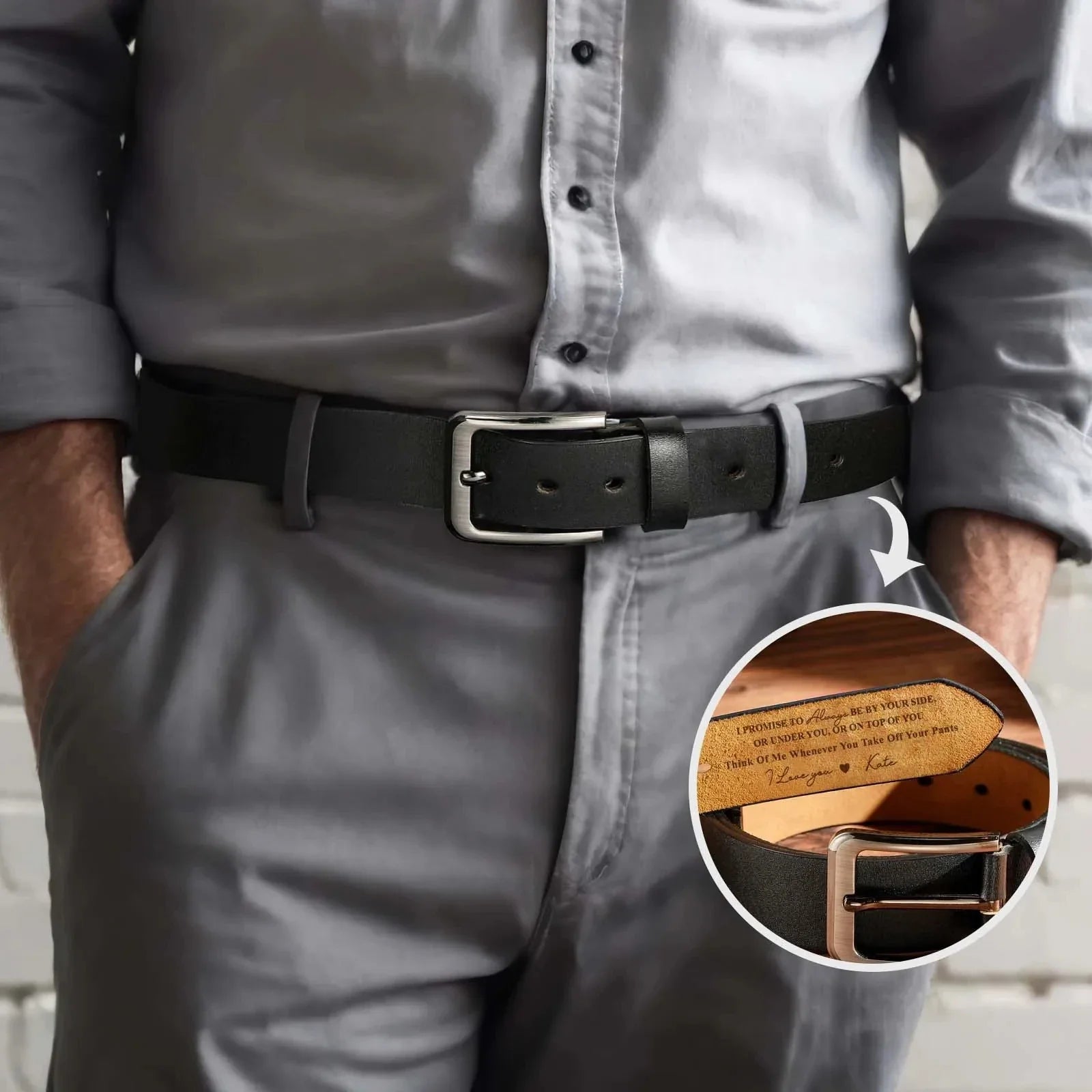 Ceinture nominative en cuir personnalisée