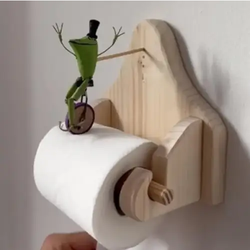 Porte-Papier Toilette Original Grenouille à Vélo